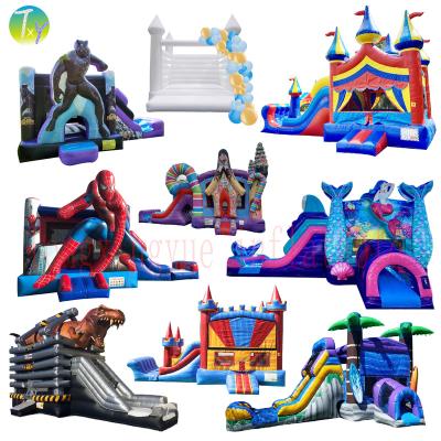 China Plato 0.55mm PVC Tarqaulin Outdoor Commercial Moonwalk Bounce House Bouncy Castle White Adult Bouncy Jumping Kids Party Bouncer Combo With Water Slide for sale