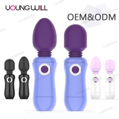 China Rechargeable Silicone Vibrator 10 Modes Portable Small Sticks Best Mini Clitoral Machine AV Wand Vibrator For Woman Electric Massager for sale