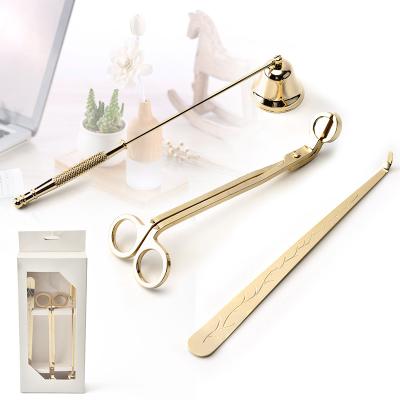 China Durable Customized Care Kit Engraved Black Gold Wick Cutter Trimmer Candle Scissors Tool for sale