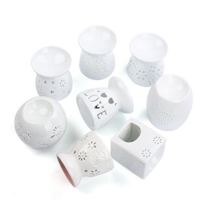 China New Luxury Ceramic Censer Fragrance White Ceramic Tealight Candle Holder Burners For Essential Oil for sale