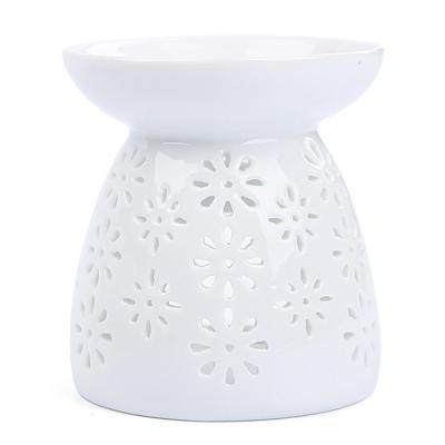 China Ceramic Essential Oil Burner Heater Melting Wax Candle Holder Censer Light Tea Wax Melting Ceramic Burners for sale