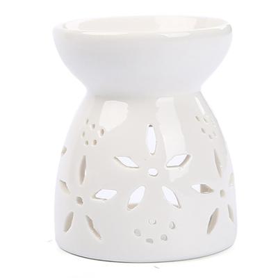 China Luxury Cast Iron Ceramic Wholesale White Burners Wax Censer Aromatherapy Plain Censer Ceramic Oil Burner for sale