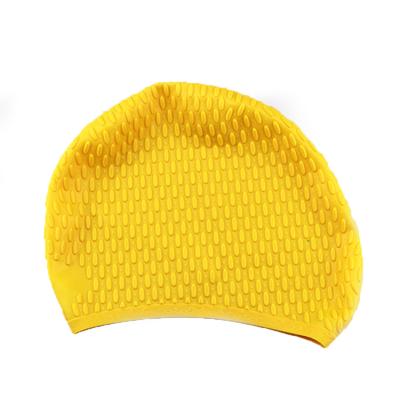 China Custom Made Swim Caps Eco-Friendly Extra Large Soft Durable Waterproof Adult Unisex 100% Silicone Swim Cap Long Hair for sale