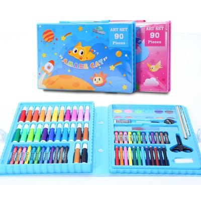 China Custom Kids Coloring Educational Cartoon Art Pencil Supplies Set Kit Kids DIY Drawing Painting Stationery Gift Art Set for sale