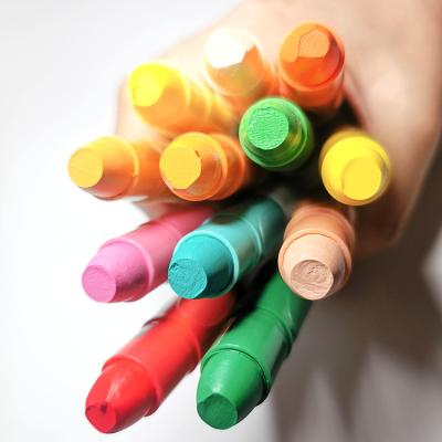 China Non-toxic Quick Drying Colors Tempera Painting School Supplies Stationery Silky Pencil Sticks 12 Colors For Kids for sale