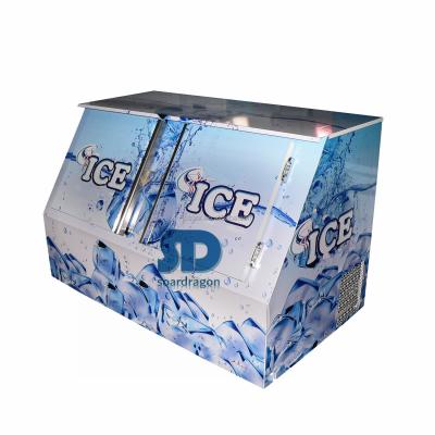 China Single-Temperature Soardragon Horizontal Bagged Ice Storage Freezer Bin With Two Slanted Door for sale