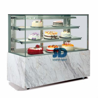 China Good Quality Single-temperature Two Layers To Show Upright Glass Cake Display Luxury Cake Fridge for sale