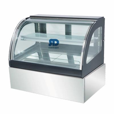 China Single-temperature Table Top Cake Display Refrigerator Bakery Showcase For Supermarket Use With Stainless Steel Base for sale