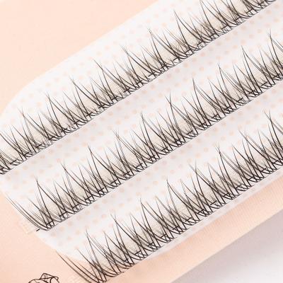 China Natural Soft Eyelash Wholesale Grafted Reusable False Eyelashes Segmented Swallowtail Cross Eyelashes for sale