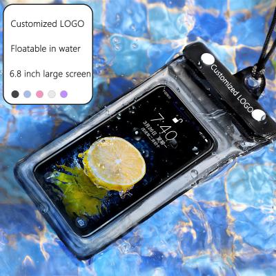 China IPX8 Diving Mobile Phone Bag PVC Cell Phone Bag Shockproof High Quality Waterproof Cover With Lanyard And Arm Strap for sale