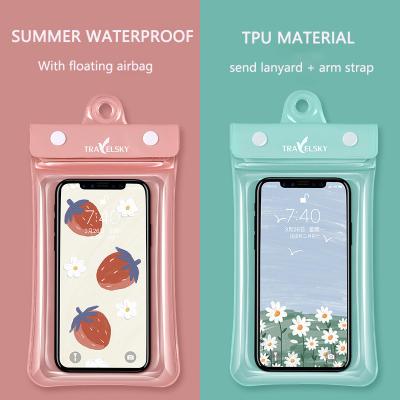 China Outdoor transparent waterproof mobile phone arm bag candy color TPU mobile phone shockproof waterproof bag for sale