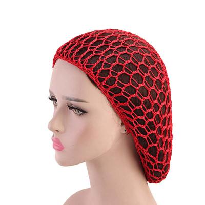 China Hot Selling Ladies Hair Decoration Ladies Hand Crochet Hairnets Mesh Hair Hats Shape Solid Color Nightcaps For Hair Care for sale