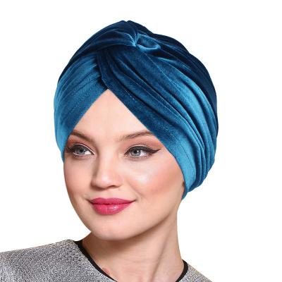 China Hot Selling Eco-friendly Cross Border Chemotherapy Hat Twist Hat New Velvet Elastic Bandana Hat for sale