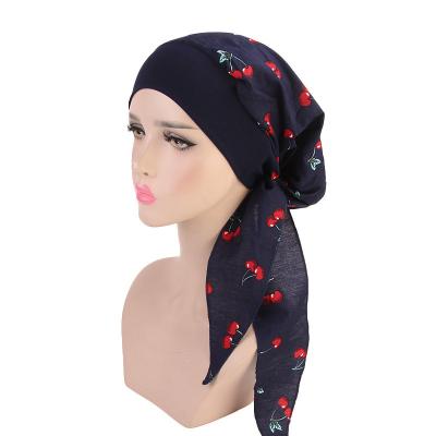 China Hot Selling Women's Cotton Chemotherapy Hat Pirate Pastoral Hat Eco-friendly Elastic Band Turban Hat Headband Pirate Hat for sale