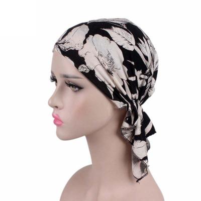 China New Multifunctional Stretch Cotton Printed Bandana Hat Chemotherapy Cap Fashion Soft Head Scarf for sale