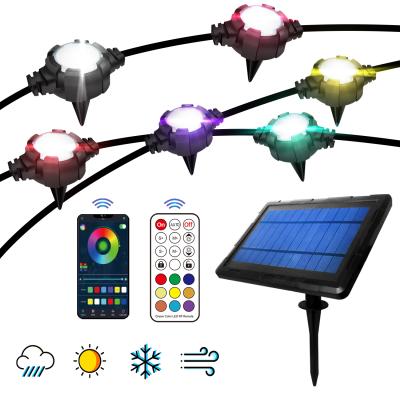 China Outdoor Garden Work With String Camouflage Remote Control Solar Charging Camping Lights for sale