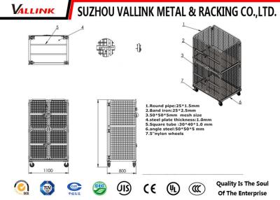 China Folded 4 Full Industrial Trolleys Powder Coated 500kg Load Capacity for sale