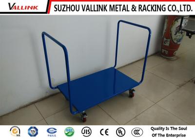 China Tubular Welded Steel Construction Flat Bed Trolley With Double Open Ends for sale