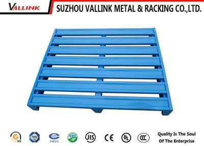 China Custom 2 Way Entry Powder Coating Steel Pallets For Warehouse Storage for sale