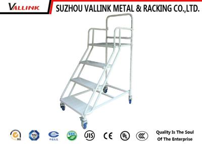 China Library 4 Step Movable Platform Ladders With Rail , Industrial Platform Step Ladders for sale