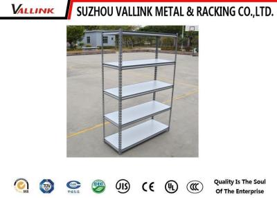 China Small 5 Tiers Silver Grey Boltless Steel Shelving For Garage , Industrial Basement for sale