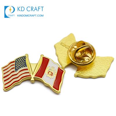 China America's Best Selling Products in USA Custom Metal Enamel Friendship Cross Country National Flag Pin Badge with Colorful Pattern for sale