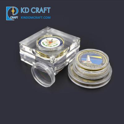 China Wholesale Custom Cheap Enviroment Friendly Coin Display Holder Souvenir Challenge Coin 45mm Acrylic Plastic Capsule Box 40mm For Sale for sale