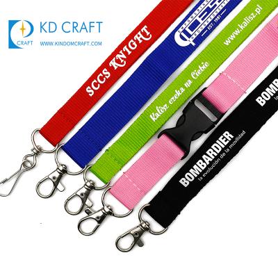 China Advertising Free Sample Cheap Custom Polyester Adjustable Silk Screen Printed Lanyard For Soccer Team for sale