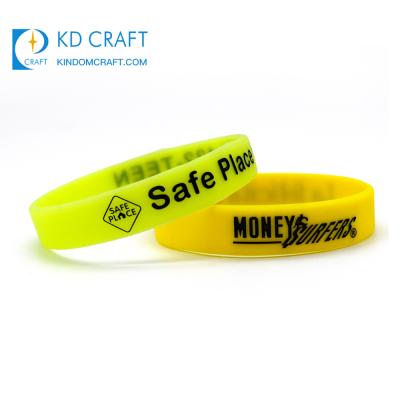 China Custom logo printed silicone wristband eco-friendly supply environment friendly for promotion for sale