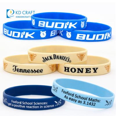 China Custom Made Environmental Friendly Promotional Gift Logo Coloring Cheap Silicone Wristband Wristband for sale