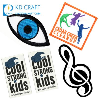 China free sample 3D custom twill textile evil eye sew on iron on music patch kids dancing music note logo patches for clothes for sale