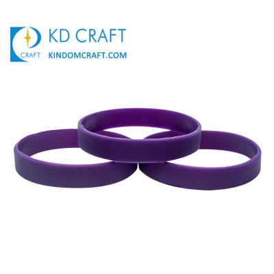 China Environmental Friendly No Logo Cheap Custom Purple Color Bulk Order Thick Single Wristband Blank Silicone Rubber Wristband For Sale for sale