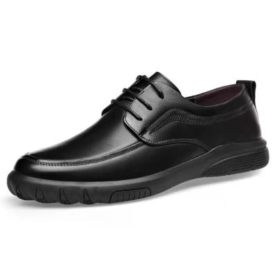 China New Men's Breathable Dress Autumn Leisure Top Layer Leather Lace Up Men's Formal Single Shoes for sale