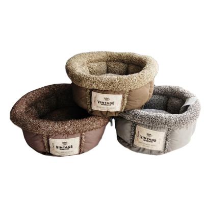 China Wholesale Breathable Luxury Soft Faux Pet Donut Round Dog Sleep Bed for sale