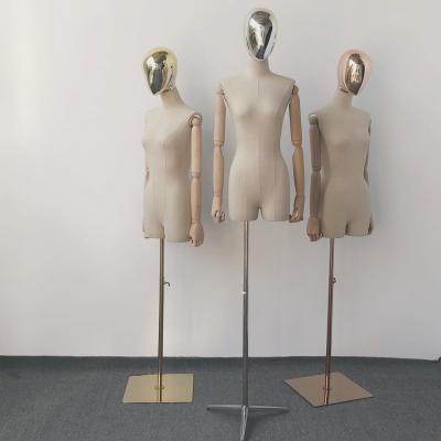 China Other Female Mannequin Half Body Torso With Arms Fashion Head Wooden Dummy for sale