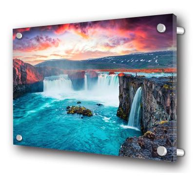 China Long Clear Acrylic Printing High Durable UV Print Wall Art Hotel Room No Custom Display Outdoor Acrylic Sign for sale