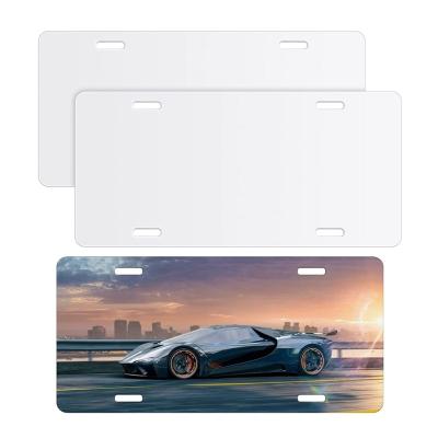 China Durable Custom 6*12 Inch Long Glossy White Sublimation Blanks Metal Aluminum Automotive License Plate for sale