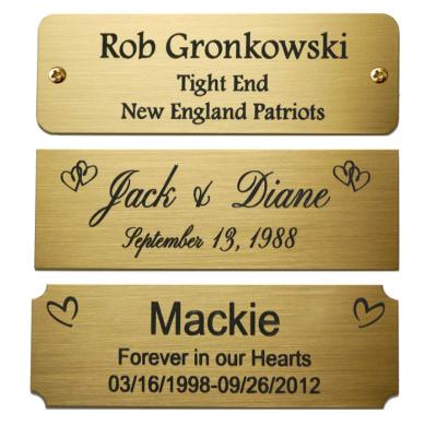 China Europe Personalized Custom Engraved Aluminum Brass Plate for sale