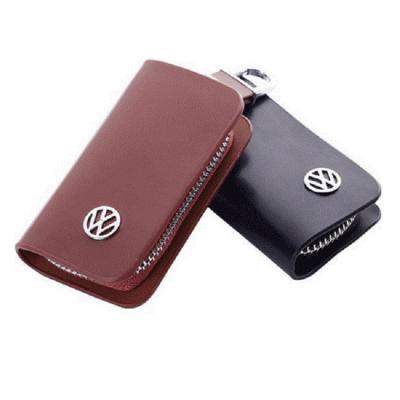 China High Grade Car Brand Gifts GENUINE LEATHER Car Holder Custom Leather Men Fashion Slim Genuine Leather Car Key Wallet for sale