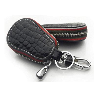 China Brand Promotional Gifts Car Fashion GENUINE LEATHER Genuine Leather Holder Zippered Custom Leather Car Key Cover for sale