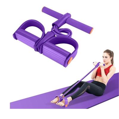 China Lightweight Gum Yoga Equipment Workout Resistance Bands 4-Tube Elastic Home Sport Stretching Fitness Test Program Sit Pull Rope for sale