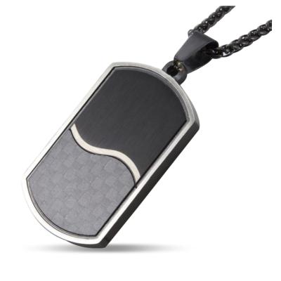 China Custom Jewelry Black Carbon Fiber Titanium 316 Stainless Steel Pendant From Europe for sale