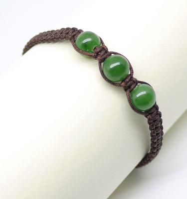 China Wholesale Casual/Sporting Gemstone Nephrite Jade Beads Surf Rope Bracelet for sale