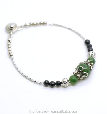 China Wholesale handmade natural stones alloy green jade FASHIONABLE black onyx healing stone jewelry and bracelets for sale