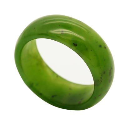 China CLASSIC Green Jade Ring Design Factory Supply Manufacturer Natural Jade Band Ring for sale