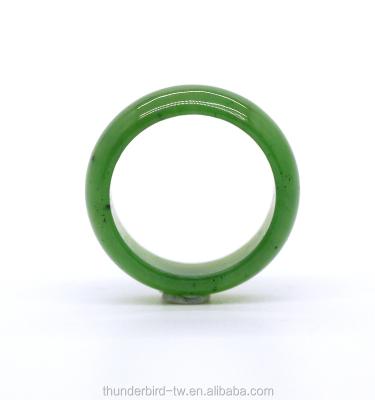 China Band Factory Manufacturer Supply Green Jade Ring 6mm Natural Jade Band Ring for sale