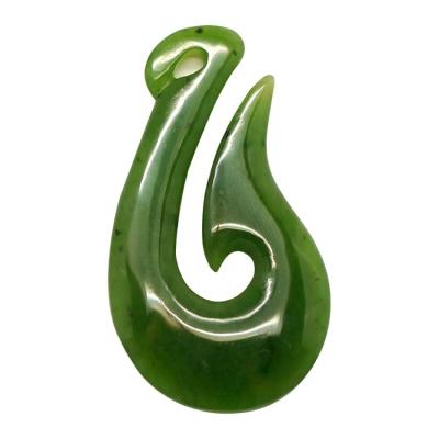 China MAORI New Design Best Selling Real Jade Hook Nephrite Jade Price Fishhook Pendant for sale