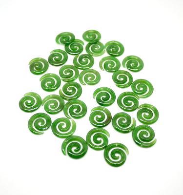 China New Zealand Maori Hot Sale Natural Jade 15mm Maori Koru Earring Diy Donut Green Jade Pendant for sale