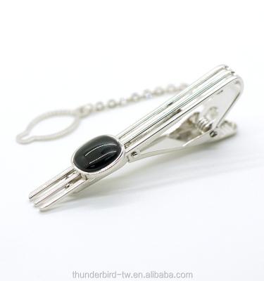 China Link Clip Manufacturer Wholesale Men's Jewelry Alloy Link Clip Agate Black Onyx for sale