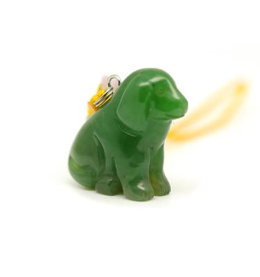 China Green Chinese Jade Charm 12 Chinese Zodiac Animal Zodiac Dog Pendant for sale